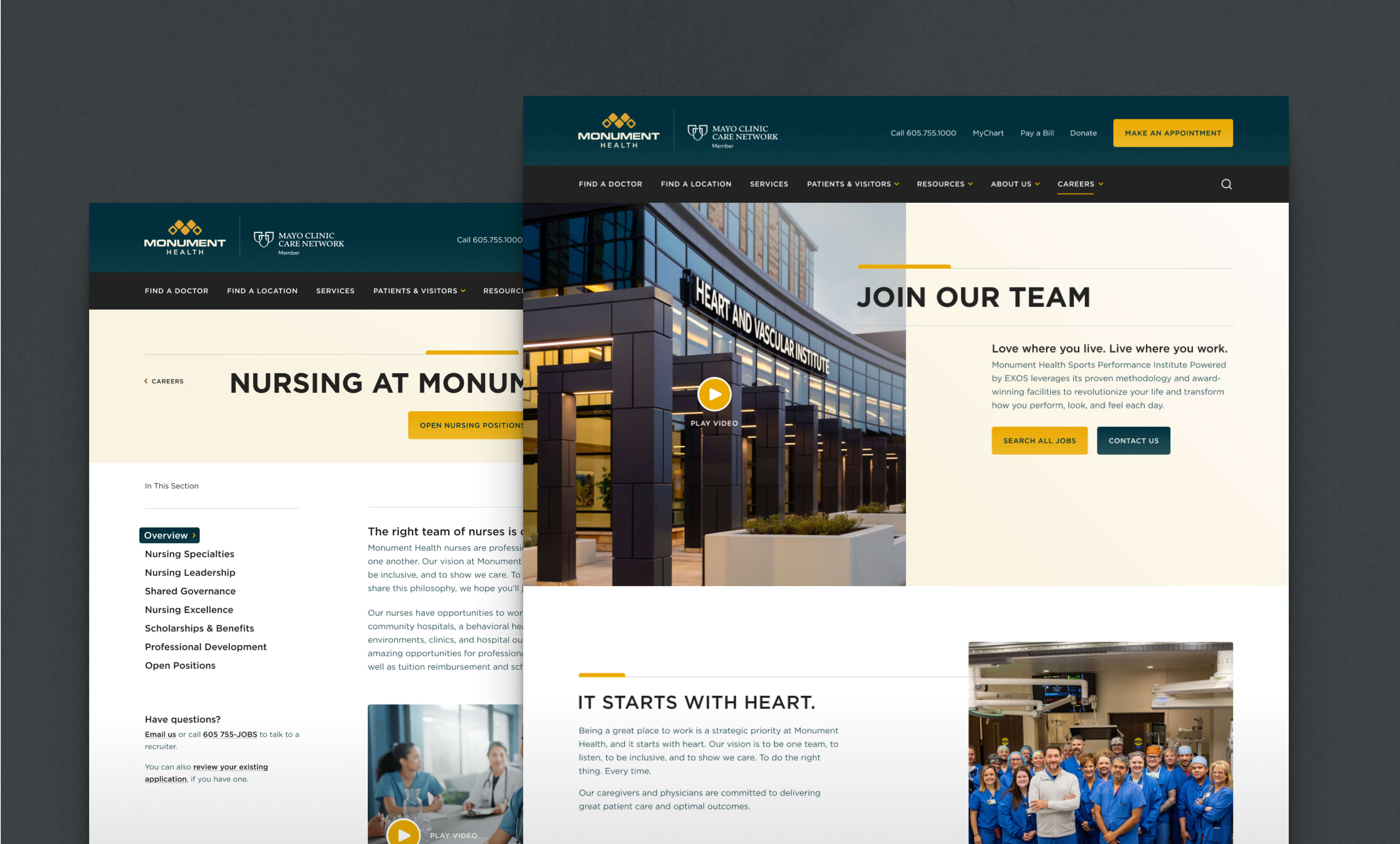 Mobile example for Monument Health
