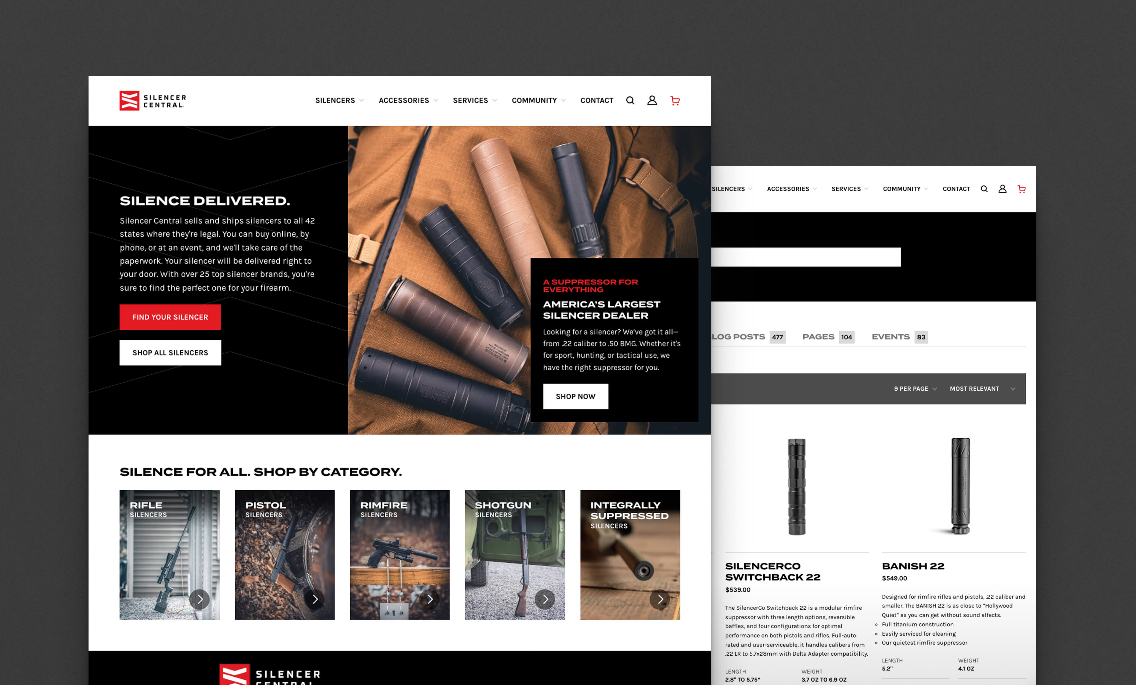 Case study screenshot for Silencer Central